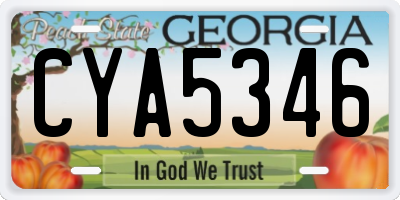 GA license plate CYA5346