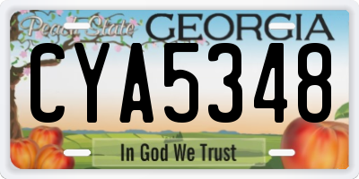 GA license plate CYA5348