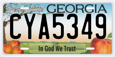 GA license plate CYA5349