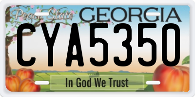 GA license plate CYA5350