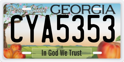 GA license plate CYA5353