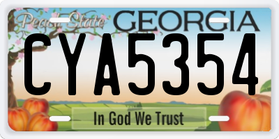 GA license plate CYA5354