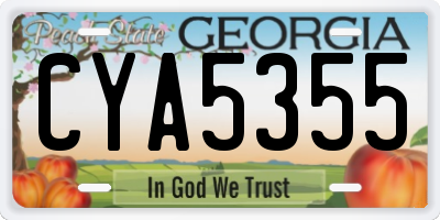 GA license plate CYA5355