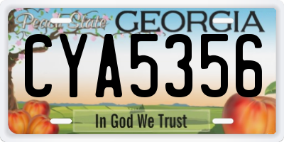 GA license plate CYA5356