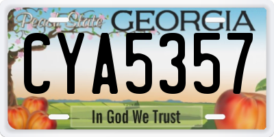 GA license plate CYA5357