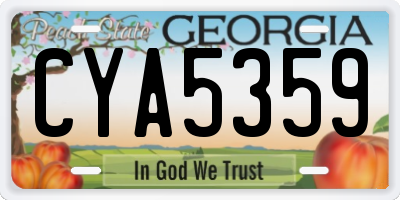 GA license plate CYA5359