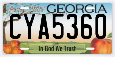 GA license plate CYA5360