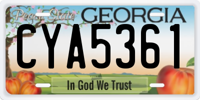 GA license plate CYA5361