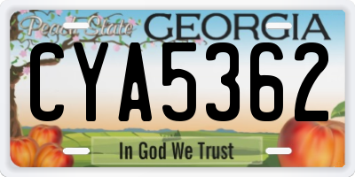 GA license plate CYA5362