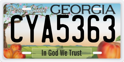 GA license plate CYA5363