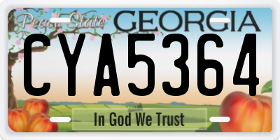 GA license plate CYA5364