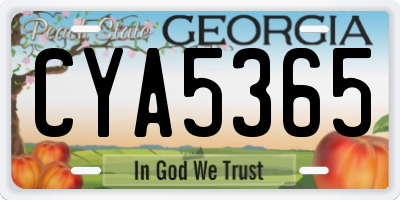 GA license plate CYA5365