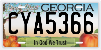 GA license plate CYA5366