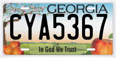 GA license plate CYA5367