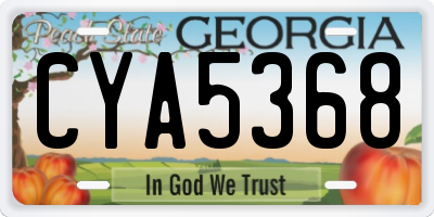 GA license plate CYA5368