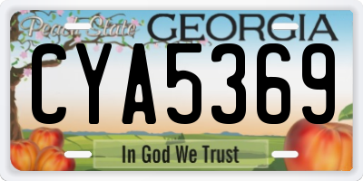 GA license plate CYA5369