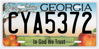GA license plate CYA5372