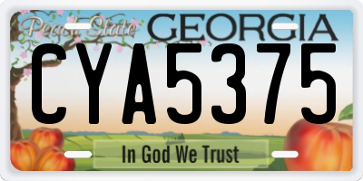 GA license plate CYA5375