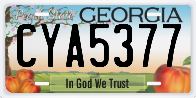GA license plate CYA5377