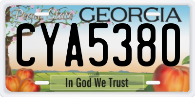 GA license plate CYA5380