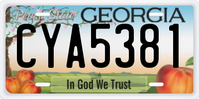 GA license plate CYA5381