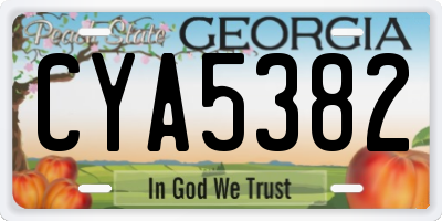 GA license plate CYA5382