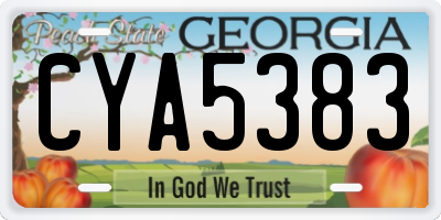 GA license plate CYA5383