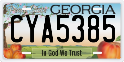 GA license plate CYA5385