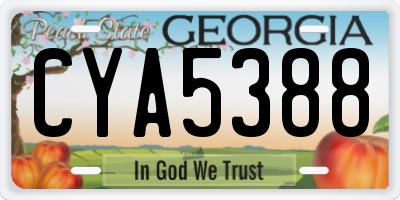GA license plate CYA5388