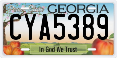 GA license plate CYA5389
