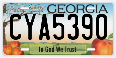 GA license plate CYA5390