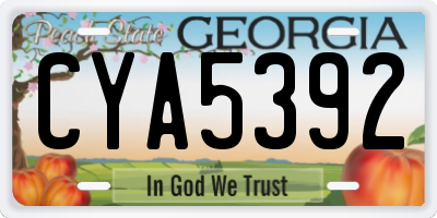 GA license plate CYA5392