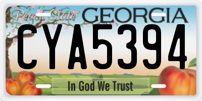 GA license plate CYA5394