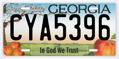 GA license plate CYA5396