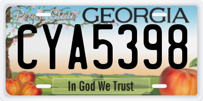 GA license plate CYA5398