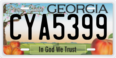 GA license plate CYA5399