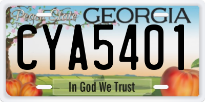 GA license plate CYA5401