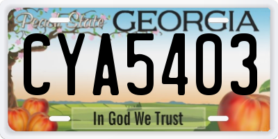 GA license plate CYA5403
