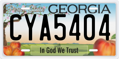 GA license plate CYA5404
