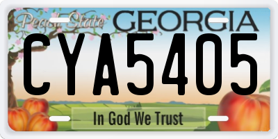 GA license plate CYA5405