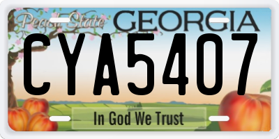GA license plate CYA5407