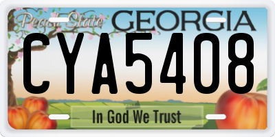 GA license plate CYA5408