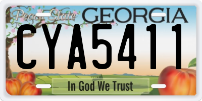 GA license plate CYA5411