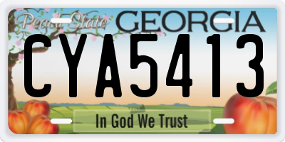 GA license plate CYA5413