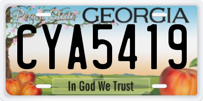 GA license plate CYA5419