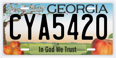 GA license plate CYA5420