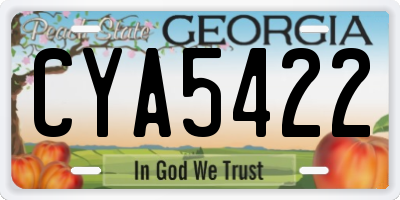 GA license plate CYA5422