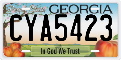 GA license plate CYA5423