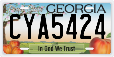 GA license plate CYA5424