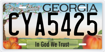 GA license plate CYA5425